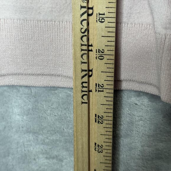 Talbots Petites Sweater Womens Medium Petite Pink Ruffle Henley Romantic Cottage - Picture 8 of 8